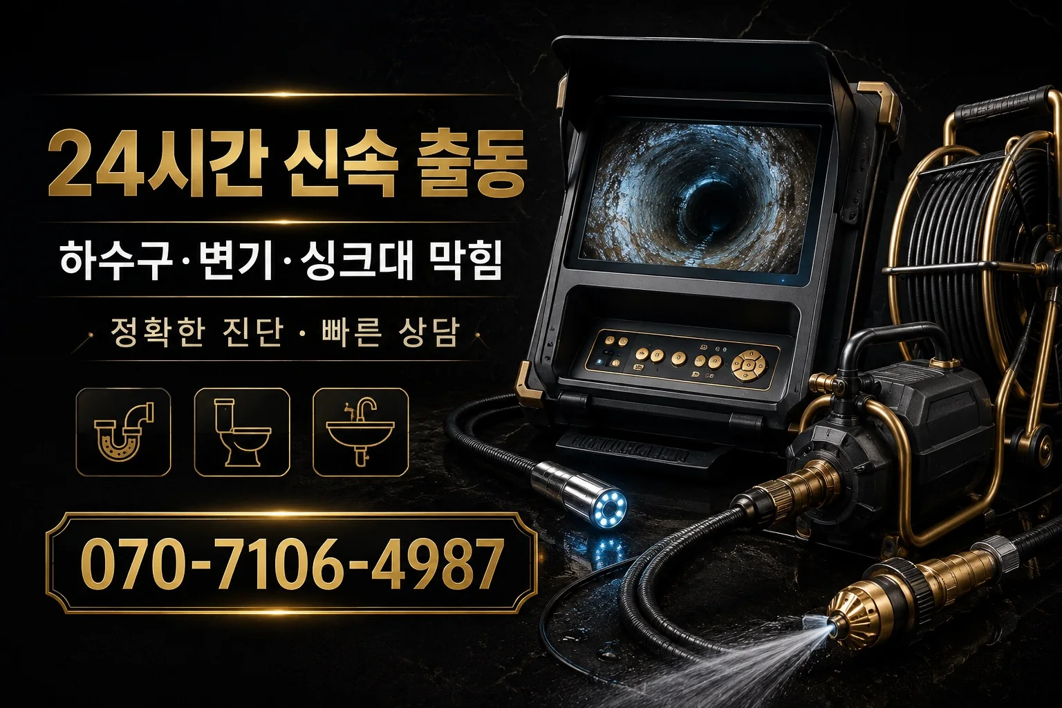 해오름배관 블랙 골드 배관내시경 장비 서비스 안내